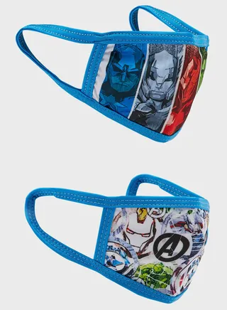 Kids 2 Pack Avengers Print Mask 