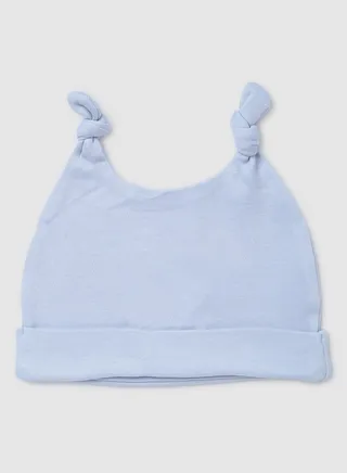 Baby Boys Cap With Two Knots Light Blue 