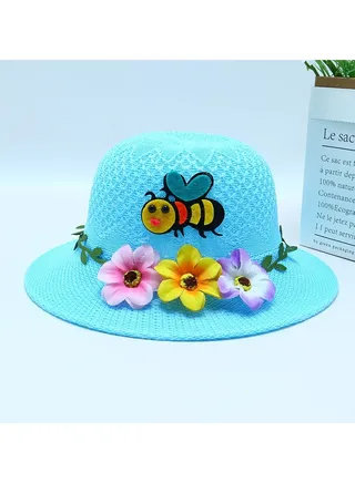 New 2-7-Year-Old Children's Cartoon Sunscreen Hat 