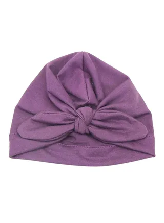 Cute Bowknot Beanie Purple 