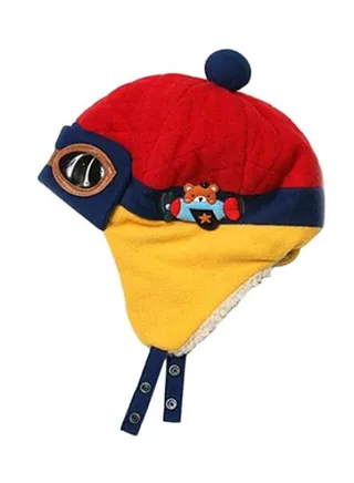 Pilot Earflap Beanie Red/Blue/Yellow 