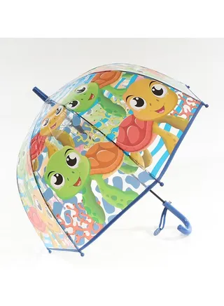 Children's Automatic Umbrella Cartoon Animal Pattern Cute Transparent Umbrella 