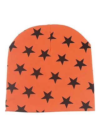 Star Pattern Beanie Orange/Black 