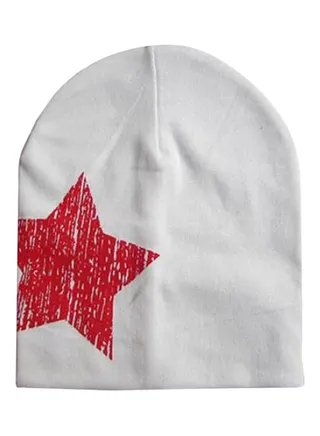 Adorable Star Pattern Beanie Red/White 
