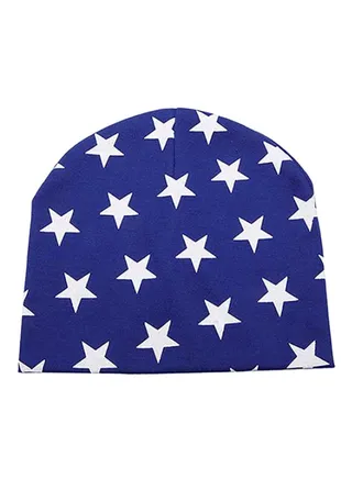 Star Pattern Beanie Blue/White 