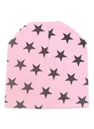 Star Pattern Beanie Pink/Black 
