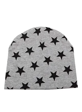 Star Pattern Beanie Grey/Black 