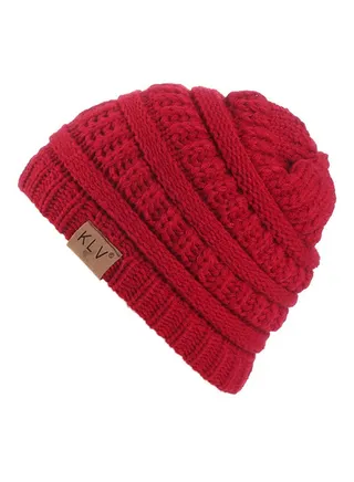 All-Match Warm Knitted Beanie Red 