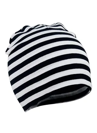 Double Layers Photo Prop Beanie White/Black 