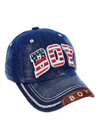 Snapback Baseball Cap Dark Blue/Red/White 