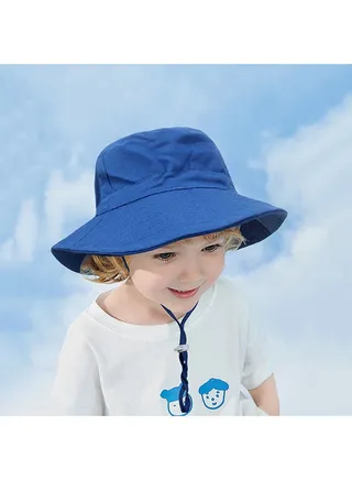 Children'S Beach Sunshade Hat Summer Solid Color Holiday Sunscreen Seaside Adjustable Quick Drying 
