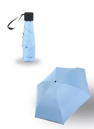 Blue Mini Folding Compact Umbrella Lightweight Capsule Umbrella 