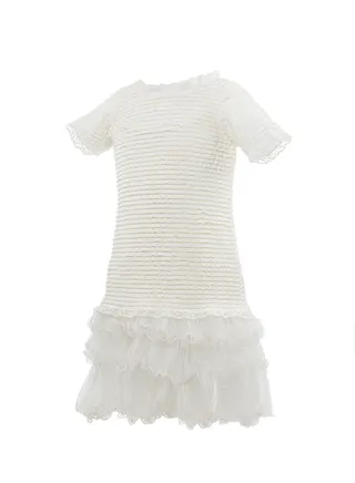 FRILL WHITE Girls Party Dress, Princess Dress Party Wear Wedding Evening Formal Pageant Dance Gown for Birthday Kid Girls Elegant 