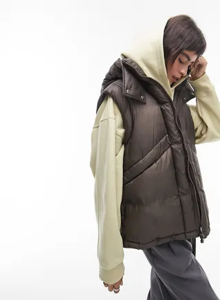 Hooded Puffet Vest Jacket