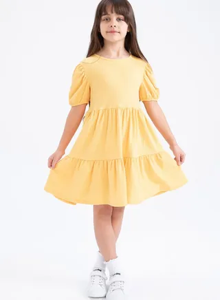 Kids Textured Tiered Dress 