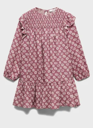 Kids Ruffled Printed Midi Dress 