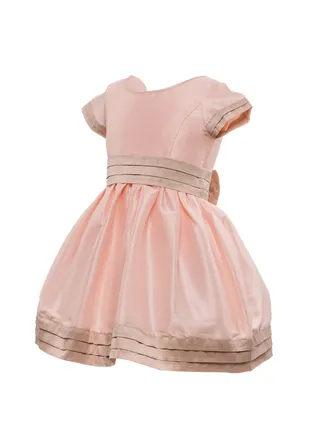 STRIPY PEACH Girls Party Dress, Princess Dress Party Wear Wedding Evening Formal Pageant Dance Gown for Birthday Kid Girls Elegant 