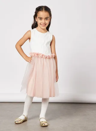 Girls Satin Tulle Dress 