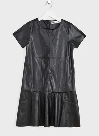 Kids PU Paneled Dress 