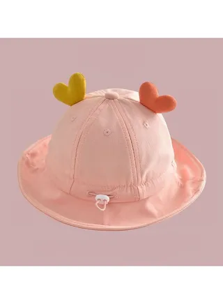 Pink series Children's Travel sun Protection and Sunshade Fisherman hat 