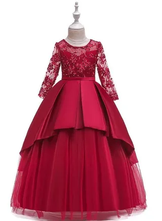 Girl Dress For Party Red Color 