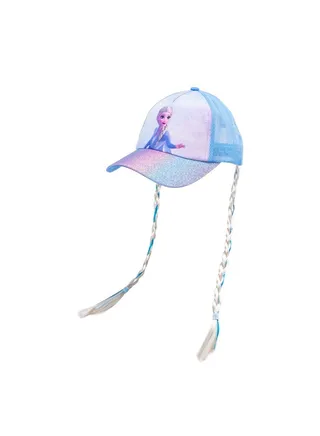 Ice and Snow Adventure Children's Baseball Hat Girl's Duck Tongue Hat Summer Thin Mesh Sunshade and Sunscreen Braid 