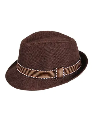 Fedora Trilby Hat With Belt Coffee 