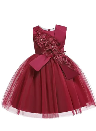 Kids Birthday Party Dresses Red Color 
