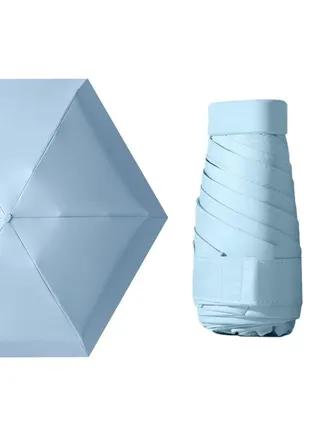 Folding Mini Sun Umbrella, Ultra Light Compact Portable Umbrella, Sunscreen &Windproof Travel UV Protection Umbrella(Blue) 
