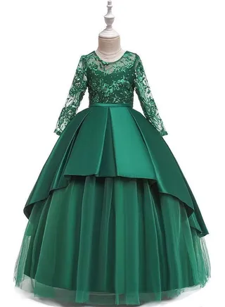 Girl Dress For Party Green Color 