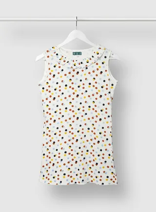 Girls Casual Wear Cotton Frock In All Over Print Yellow / Red / Black 