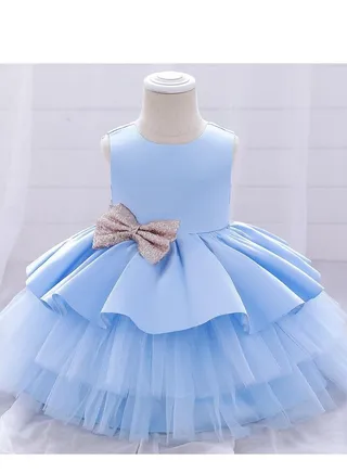 Baby Girl Dress For Wedding Party Blue Color 