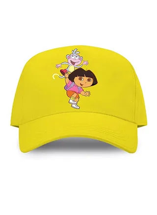 Cute Cartoon Dora Buji Cap Baseball Hat For Kids Toddler Yellow Cap 