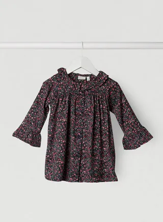 Floral Printed Midi Dress Dark Sapphire 