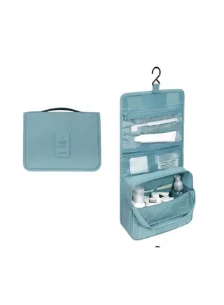 Cloth Hanging Toiletry Organizer Blue 