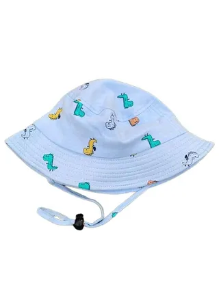Dinosaur Design Printed Hat Blue/Yellow/Orange 