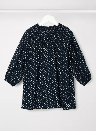 Kids/Teen Holly Shirred Mini Dress Navy 