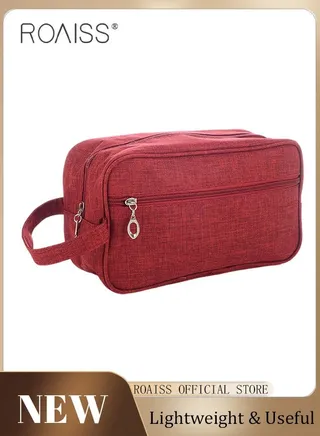 Outdoor Wash Bag Portable Storage Bag Waterproof Clutch Bag Large Capacity Makeup Cosmetic Handbag Packing Organizers for Men Women Travel Business Trip Red 