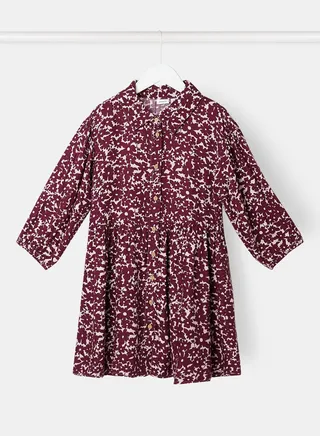 Girls Floral Shirt Dress 