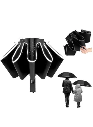 UV Umbrella Protection, Sun Compact Windproof Reverse for Rain-Automatic Folding Inverted Car Travel Portable Auto-Close for Rain - Men Women 