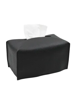 Decorative PU Leather Tissue Box Holder,  Tissue Box Organizer for Bathroom Vanity Countertop, Night Stand, Bedroom Dresser, Office Desk, Car . 