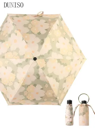 Mini Windproof Folding Travel Umbrella Anti-UV Sun And Rain Umbrellas Compact Portable For Women 