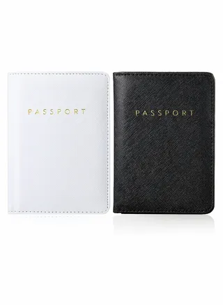 2Pack Bridal Passport Covers Holder Leather and Credit Card Combo Protector Case Travel Accessories for Women Men 