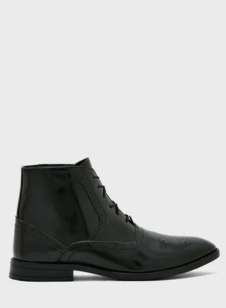 Formal Brogue Details Oxford Boots