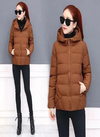 Hooded Cotton Jacket Women's Casual Comfortable Down Jacket Thickened Warm Bread Coat In Autumn/winter 