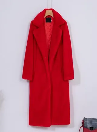 Women Winter Warm Faux Fur Coat Thick Women Long Coat Turn Down Collar Women Warm Coat With Belt Casaco Feminino 
