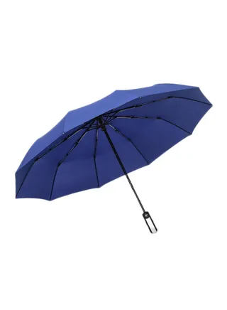 10-Rib Automatic Tri-fold Umbrella Blue 