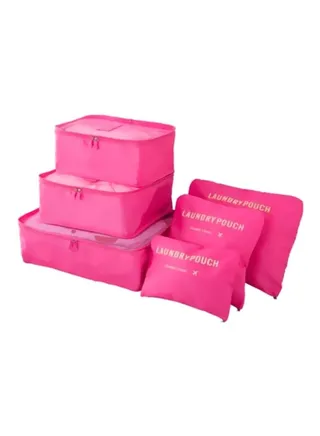 6-Piece Travel Pouch Set Pink 