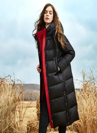 JAZZEVAR Winter Extended Cotton Coat Solid Warm Outdoor Casual Cotton CoatHooded Cotton Jacket 