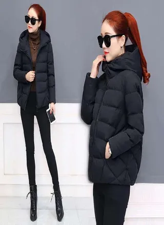 Hooded Cotton Jacket Women's Casual Comfortable Down Jacket Thickened Warm Bread Coat In Autumn/winter 